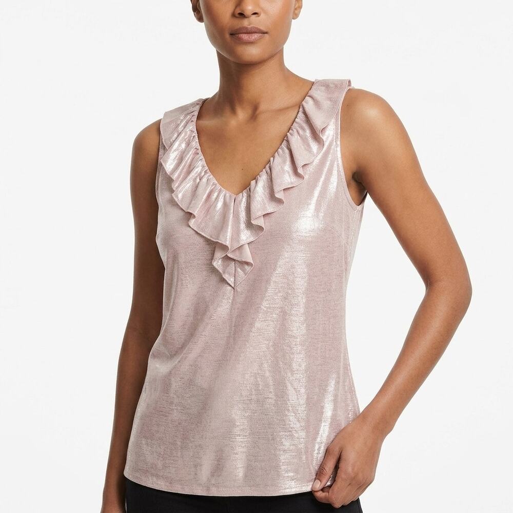 Express Pink Metallic Lightweight Top Women Size S
